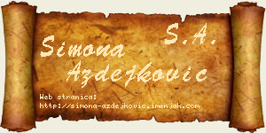 Simona Azdejković vizit kartica